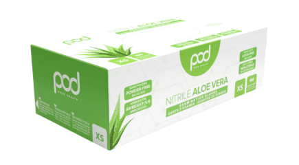 POD Aloe Vera Nitrile Examination Gloves